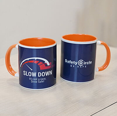 Slow Down - Its Not a Race Drive Safe Mug (Blizzard Blue)
