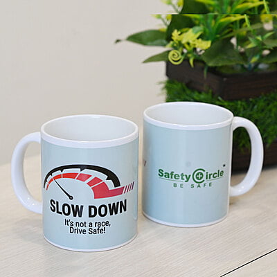 Slow Down - Its Not a Race Drive Safe Mug (Black Rock)
